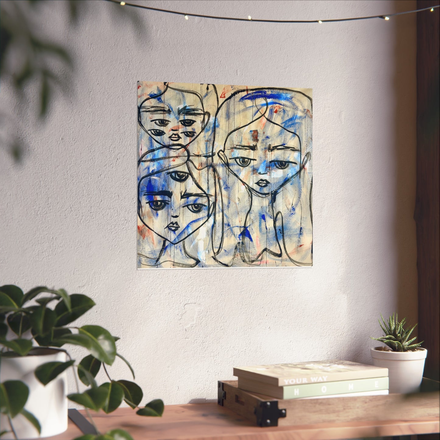 Fine Art Poster, Abstract Faces