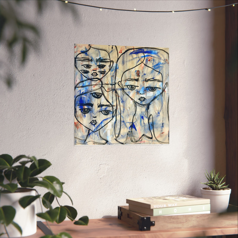 Fine Art Poster, Abstract Faces