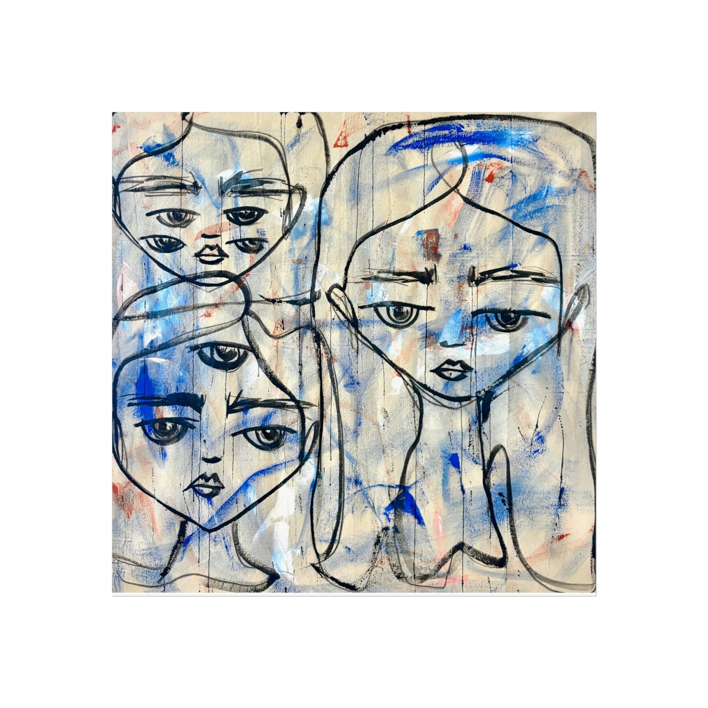 Fine Art Poster, Abstract Faces