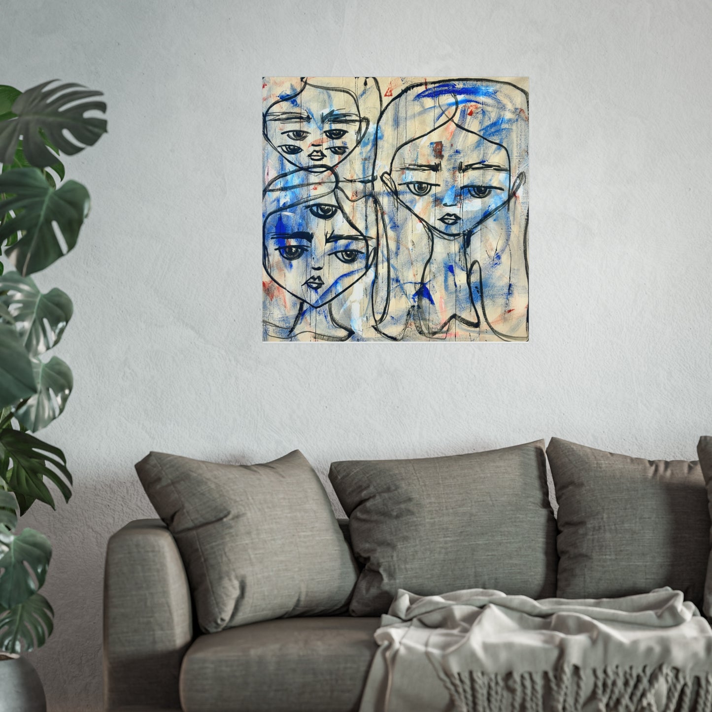Fine Art Poster, Abstract Faces