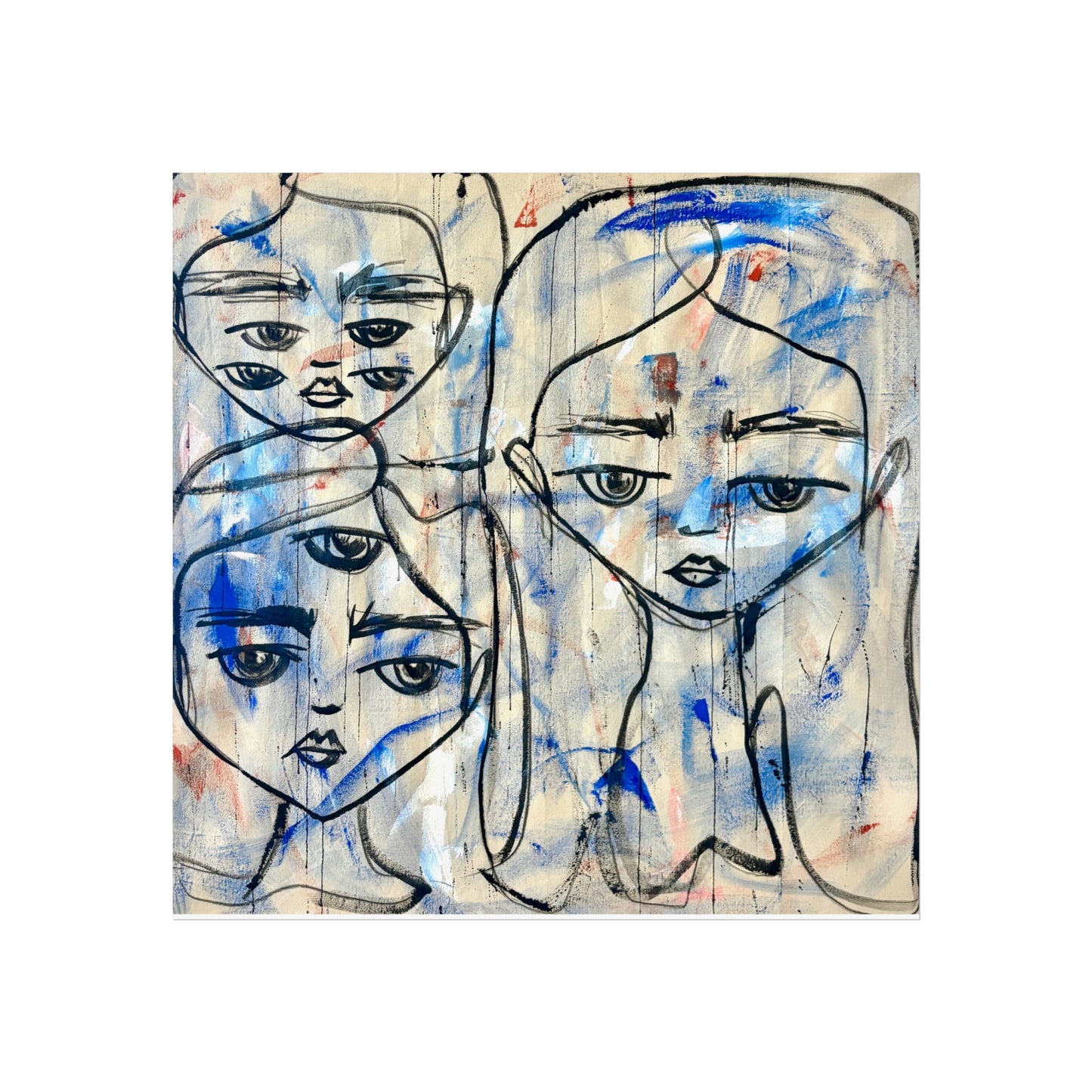 Fine Art Poster, Abstract Faces