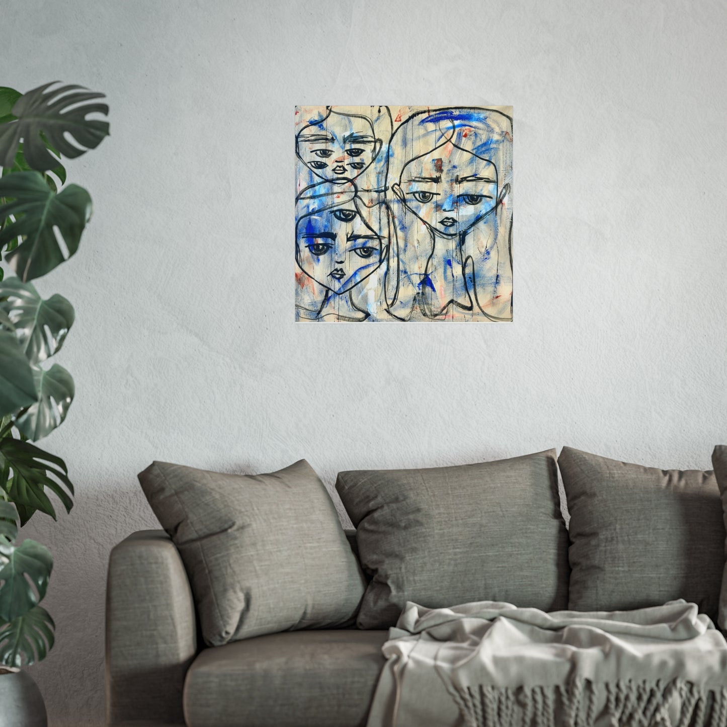 Fine Art Poster, Abstract Faces