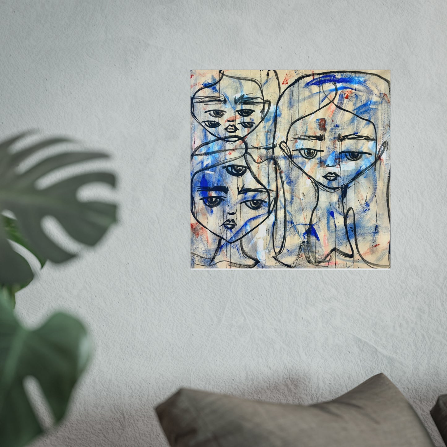 Fine Art Poster, Abstract Faces