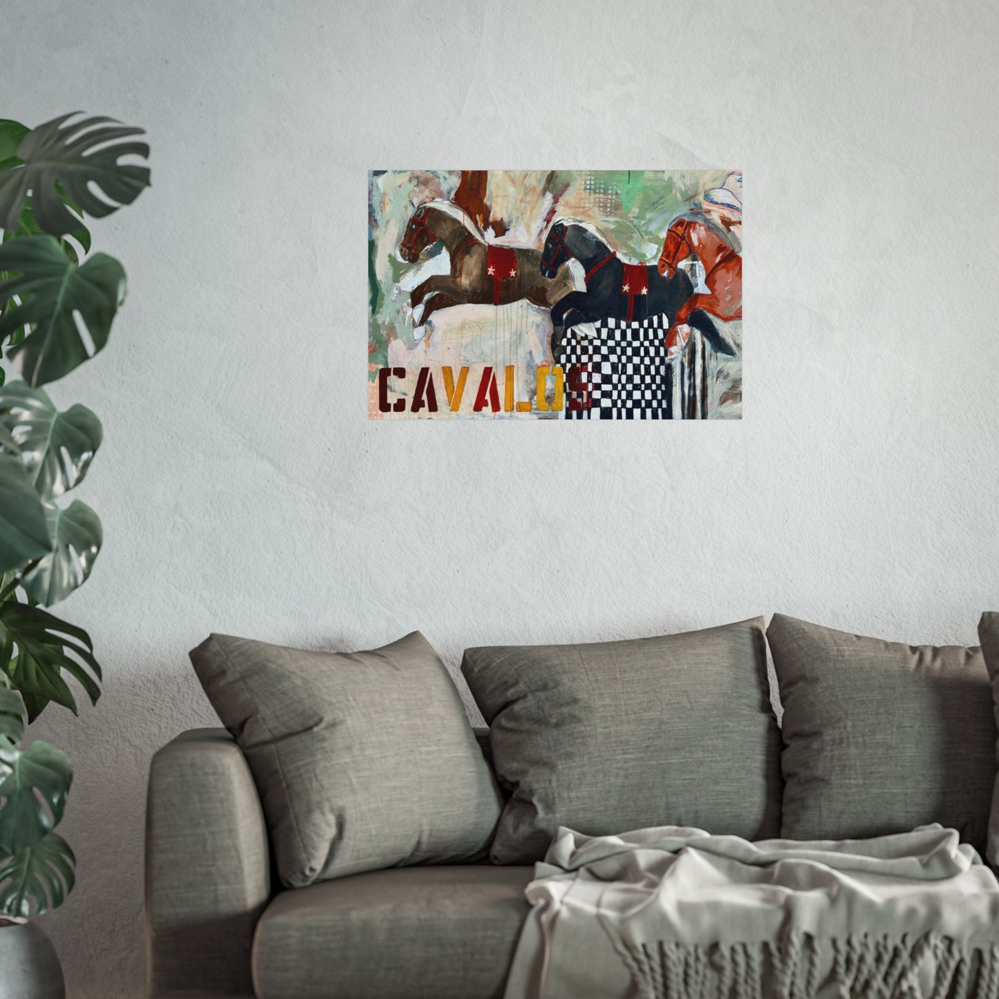 Fine Art Poster, Abstract Racing Horse