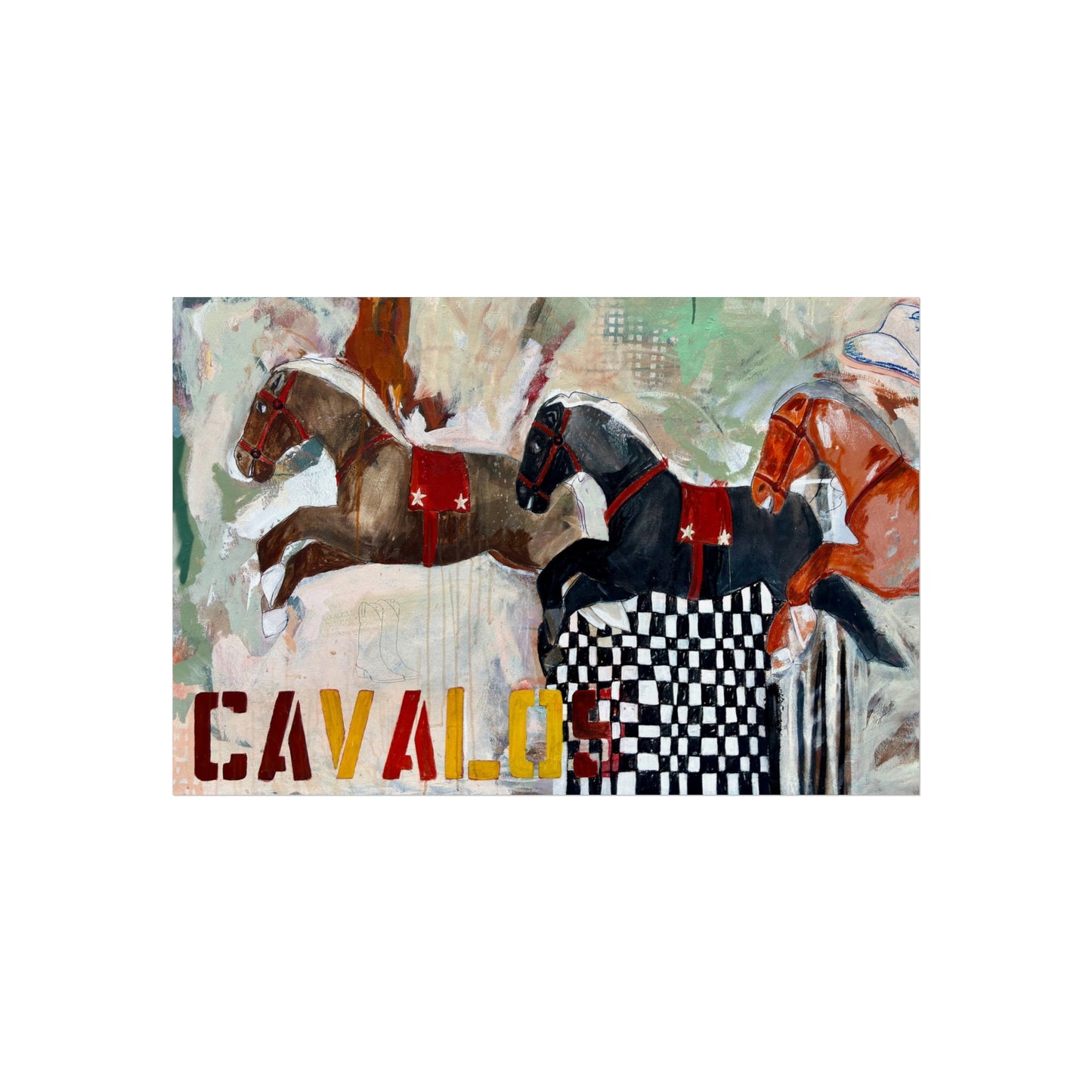 Fine Art Poster, Abstract Racing Horse