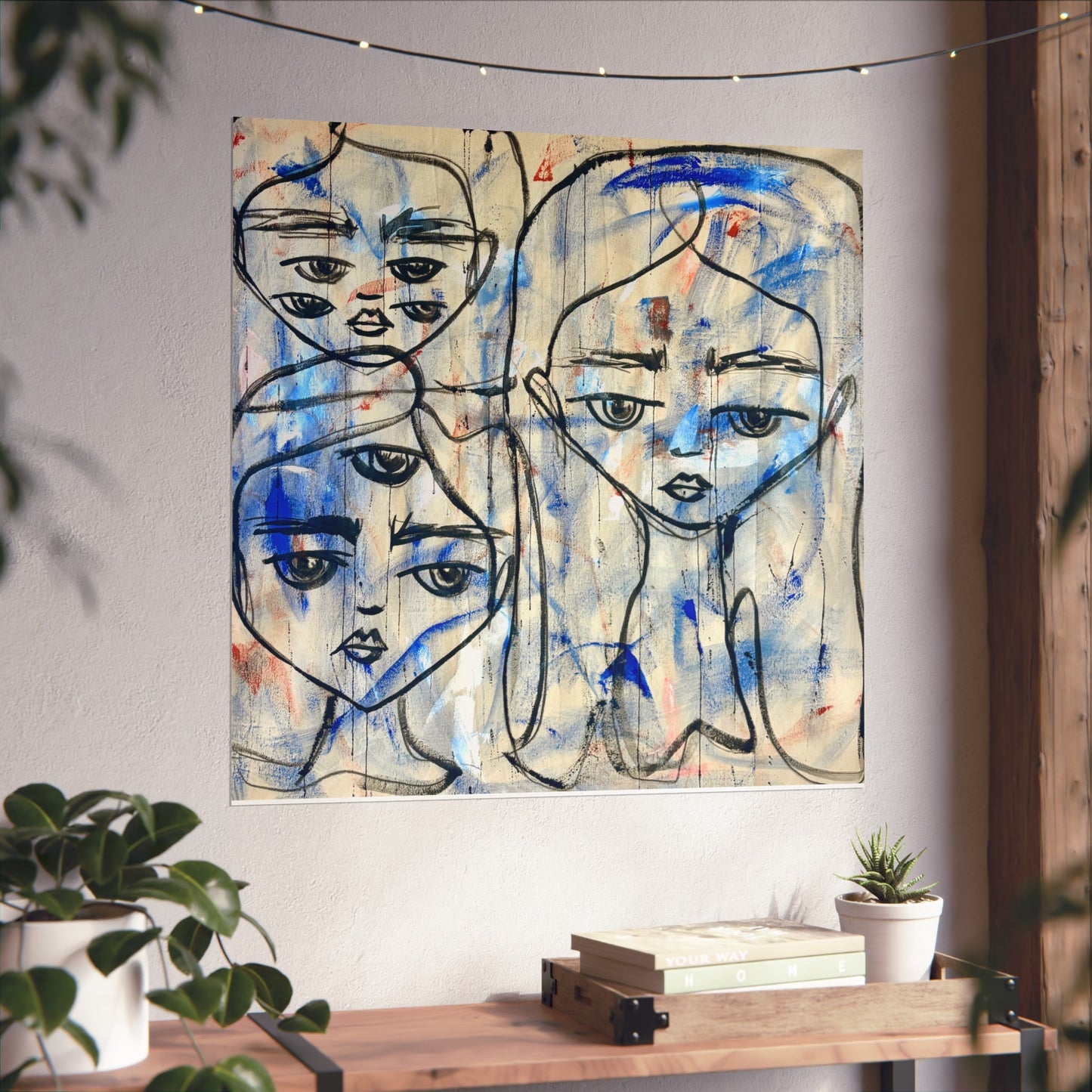 Fine Art Poster, Abstract Faces